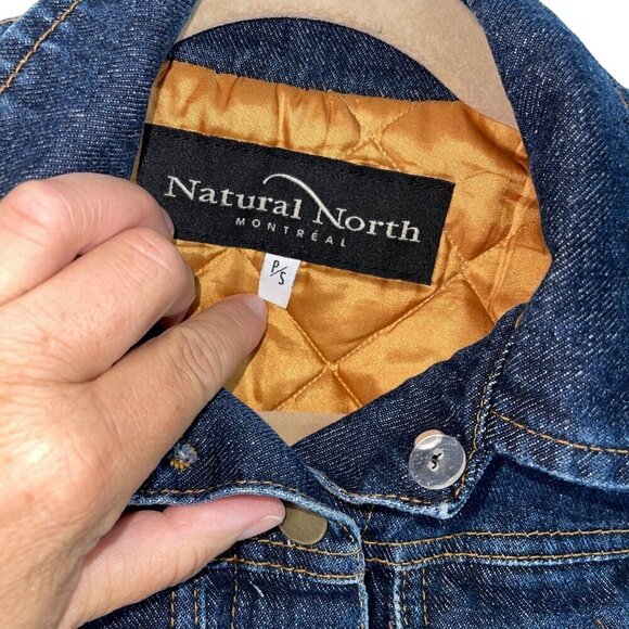 Natural North Montreal Vintage Womens Jacket Size S Blue Denim Quilted Lining - Picture 6 of 10